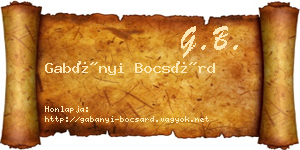 Gabányi Bocsárd névjegykártya